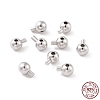 Anti-Tarnish Rhodium Plated 925 Sterling Silver Stopper Beads STER-D035-02P-1