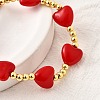 Valentine's Day ABS Imitation Pearl Beads Stretch Bracelets for Women BJEW-D317-08A-G-2