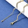 Brass Micro Pave Clear Cubic Zirconia Wave Link Chain Necklaces for Women NJEW-B157-22G-3