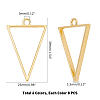 Unicraftale Matte Style Rack Plating Alloy Triangle Open Back Bezel Pendants PALLOY-UN0001-14-FF-4