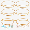 6Pcs Adjustable 304 Stainless Steel Expandable Bangle Making STAS-BBC0008-41-1
