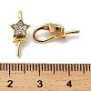 Star Rack Plating Brass Micro Pave Cubic Zirconia Pendant Bails KK-S397-15B-G-3