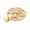 Rack Plating Brass Micro Pave Cubic Zirconia Pendants KK-B057-07G-3