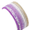 8Pcs 8 Color Glass Seed Beaded Stretch Bracelets Set for Women BJEW-JB09661-03-3