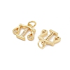 Balance Rack Plating Brass Micro Pave Cubic Zirconia Charms KK-G512-23G-2