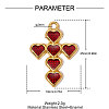 304 Stainless Steel with Enamel Pendants SA-OY002-32G-02-2