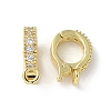 Brass Clear Cubic Zirconia Fold Over Clasps KK-A236-14G-1