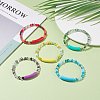 Round Glass Beaded Stretch Bracelet with Acrylic Tube BJEW-JB07983-2