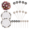 Alloy Rhinestone Flower Long Pins FIND-WH0111-322-1