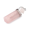 Chakra Themed Natural Rose Quartz Big Pendants G-L524-12P-01-4