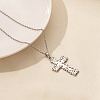 Stainless Steel Cross Pendant Cable Chain Necklaces PW-WG88783-09-1