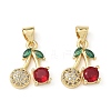 Brass Micro Pave Cubic Zirconia Pendants KK-L243-01G-01-1