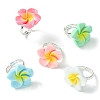 5Pcs 5 Colors Plumeria Flower Resin Finger Rings Set RJEW-JR00640-S-1