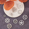 100Pcs 10 Styles Steampunk Theme Tibetan Style Alloy Gear Cog Pendants TIBEP-CJ0001-55-5