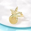 Ocean Theme Brass Cuff Rings RJEW-C135-01G-12-3