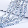 Electroplate Transparent Glass Beads Strands X-EGLA-A034-T6mm-Y05-1