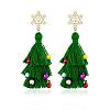 Christmas Theme Alloy Plastic Dangle Stud Earrings FS-WG6FBD6-14-1