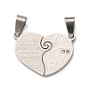 304 Stainless Steel Rhinestone Split Pendants STAS-F368-21P-1