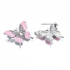 Butterfly Enamel Pin with Crystal Rhinestone JEWB-N007-105-3