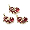 Real 18K Gold Plated Brass Glass Pendants KK-R161-02G-04-1