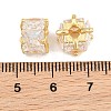 Brass Pave Clear Cubic Zirconia Beads CU-CBAF71E-01G-3