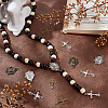   Wood Rosary Beaded Style Necklaces Bracelet Making Kit DIY-PH0021-64-5