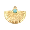 Bohemian Style 304 Stainless Steel with Synthetic Turquoise Pendants STAS-G381-02G-01-1