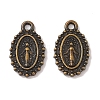 Oval Tibetan Style Alloy Charms X-TIBEP-D090-AB-NR-1