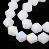 Imitation Jade Bicone Frosted Glass Bead Strands EGLA-A039-J6mm-MB06-3