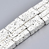 Electroplated Natural Lava Rock Beads Strands G-T114-63S-1