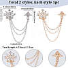 2Pcs 2 Colors Men's Alloy Brooch Lapel Pin JEWB-SP0001-07-2