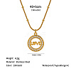 304 Stainless Steel Crystal Rhinestone Ring Pendant Necklaces WG906B2-03-1