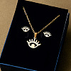 304 Stainless Steel Pendant Necklaces & Stud Earrings Sets WG82A44-03-1