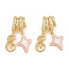 Brass Enamel & Clear Cubic Zirconia European Dangle Charms KK-CBA415D-12G-2