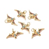 Rack Plating Brass Micro Pave Colorful Cubic Zirconia Pendants ZIRC-C040-48F-G-4