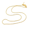 1mm Rack Plating Brass Ball Chain Adjustable Slider Necklaces for Women Men MAK-L044-51G-1