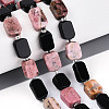 Natural Obsidian & Rhodonite Beads Strands G-N358-02A-04-1
