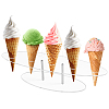 Transparent Acrylic Ice Cream Cone Display Stands ODIS-WH0106-01-1