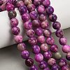 Dyed Natural White JadeImitation Charoite Smooth Round Beads Strands GG-CBA3334-A01-10mm-1