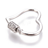 Brass Micro Pave Cubic Zirconia Screw Carabiner Lock Charms ZIRC-F105-08P-2