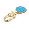 Smiling Face Enamel Pendant Decorations LS-KEYC-WH0036-08LG-01-3