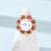 Adjustable Brass Micro Pave Cubic Zirconia Finger Rings for Women RJEW-A098-04G-2