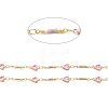 Handmade Brass Enamel Heart Link Chains CHC-M024-25G-03-2