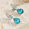 Elegant Alloy Butterfly with Teardrop Dangle Stud Earrings TF5032-5