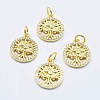 Brass Micro Pave Clear Cubic Zirconia Charms ZIRC-J040-10G-NR-1