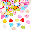 150Pcs Acrylic Heart Buttons BUTT-TA0001-38-3