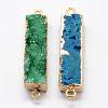 Electroplated Natural & Dyed Druzy Agate Links connectors G-N0168-019-2