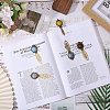 5Pcs Round Natural Rose Quartz & Blue Spot Jasper & Dyed White Jade & Dyed Agate & Opalite Bookmarks AJEW-CA00018-5