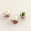 Flower Picture Glass Beads GFB-R002-10mm-02-1