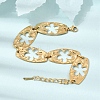 304 Stainless Steel Oval with Hollow Flower Link Chain Bracelets SA-CBAF6AD-08G-2
